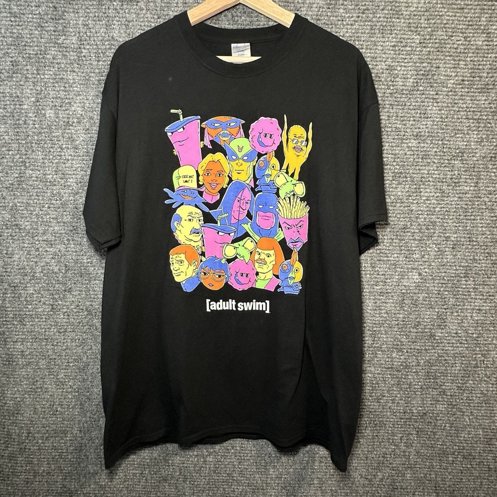 Adult Swim Carl's Jr Hardees Employee Only Promo Black‎ T-Shirt Men's XL